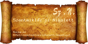 Szentmiklósi Nikolett névjegykártya