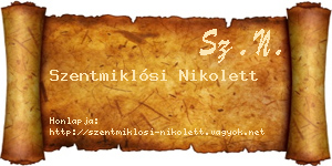 Szentmiklósi Nikolett névjegykártya