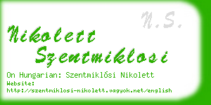 nikolett szentmiklosi business card