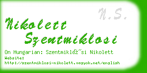 nikolett szentmiklosi business card